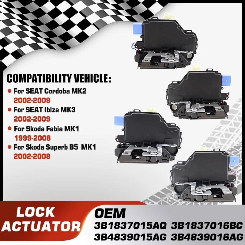 

For SEAT Cordoba MK2 SEAT Ibiza MK3 Skoda Fabia MK1 Skoda Superb B5 MK1 Central Door Lock Actuator Latch Module Motor Mechanism