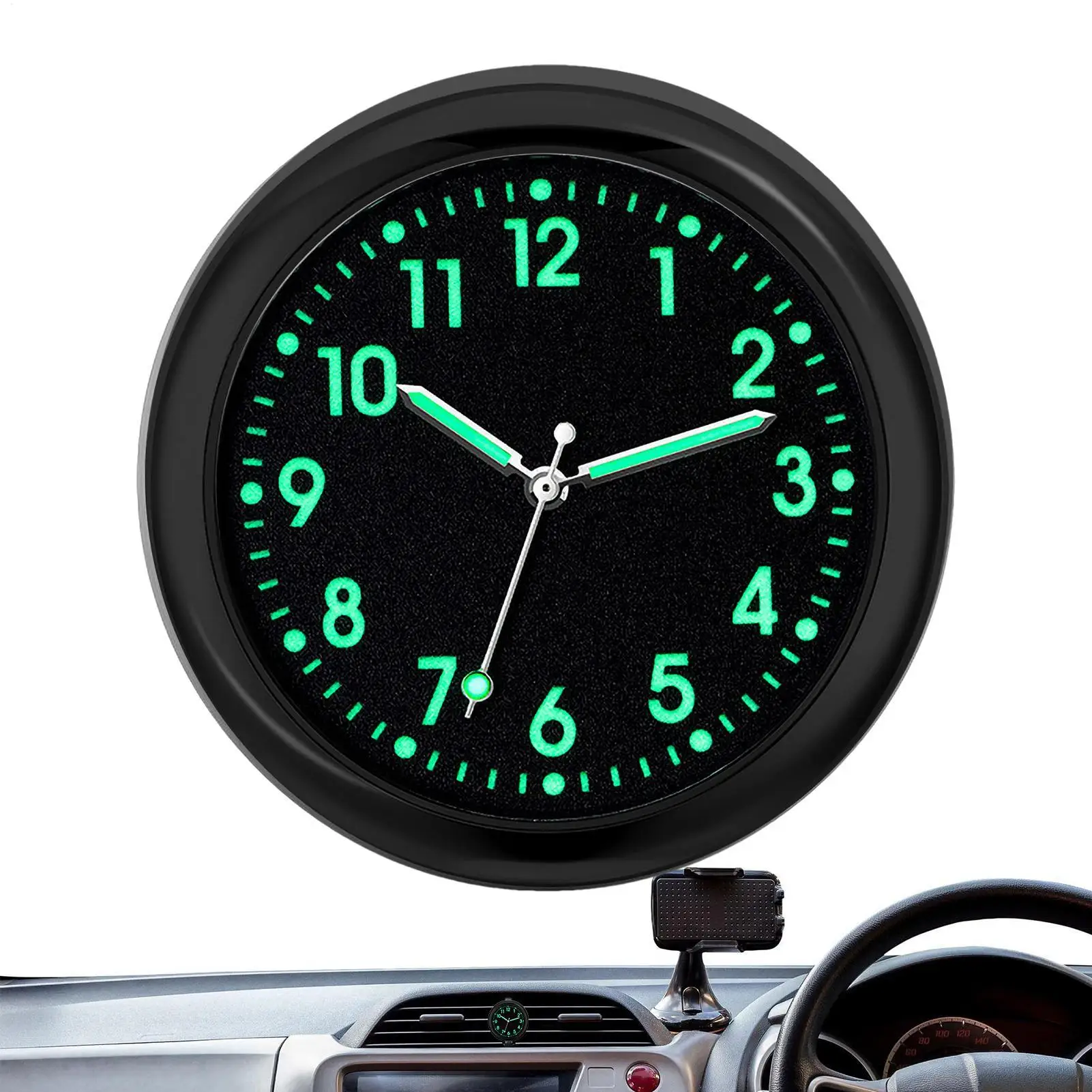 Luminous Clock For Car Dashboard Small Analog Clock Quartz Automotive Replacement Clocks Stick On Clock For Car Dashboard Sticky