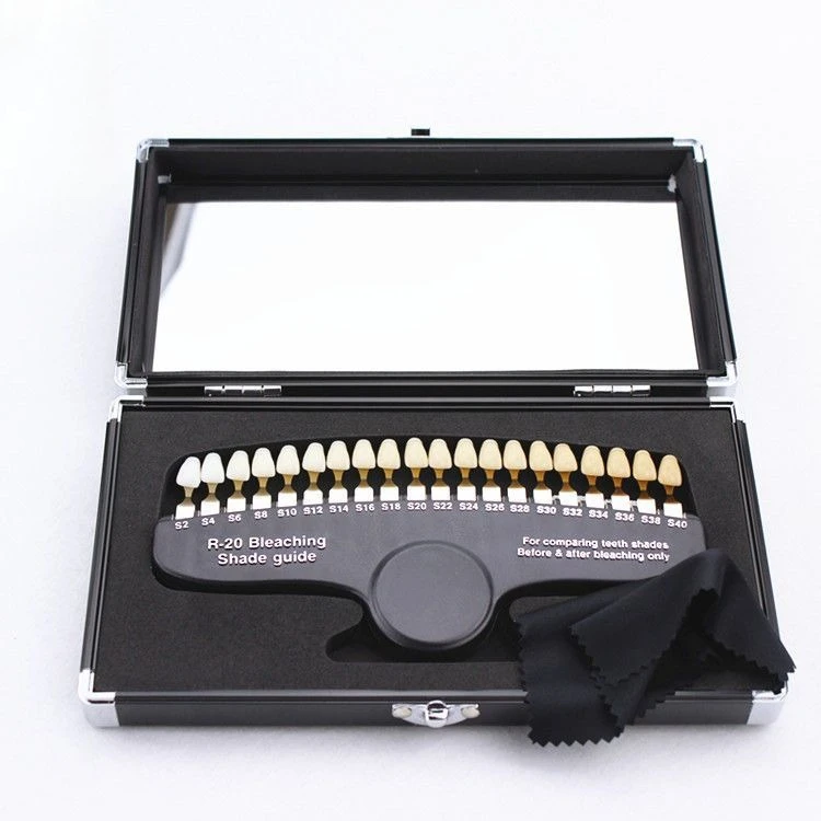 Lab Tooth Color Palette 20/27-color Cold Light Whitening Color Card, with Mirror, Removable s
