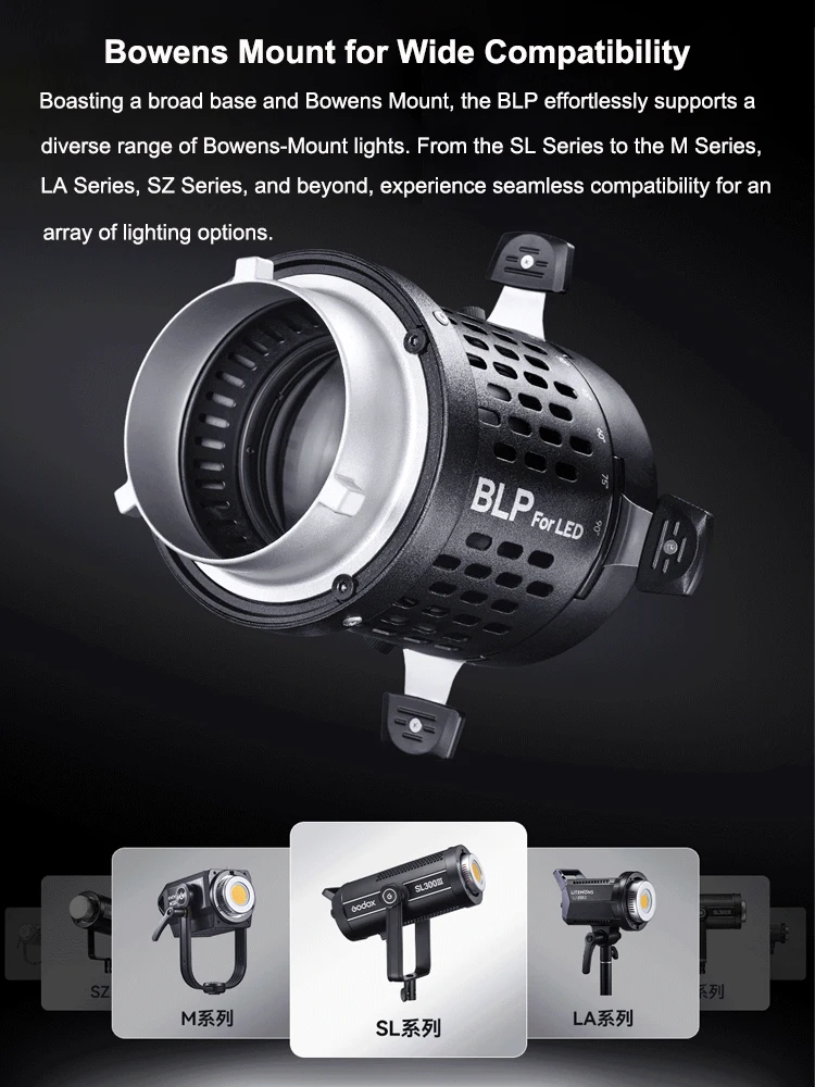 BLP/BFP LED Optical Spotlight Tube Rotatable Spotlight Bowens Mount Projection Lens Modifier for Studio Camera Photography Light