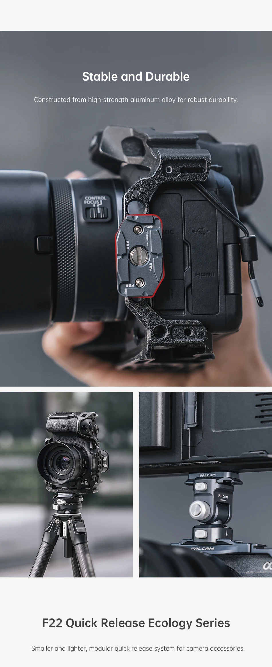 Ulanzi Falcam F22&F38 Quick Release Anti-deflection Plate One Step Install and Remove Quick Release System – Detail 5