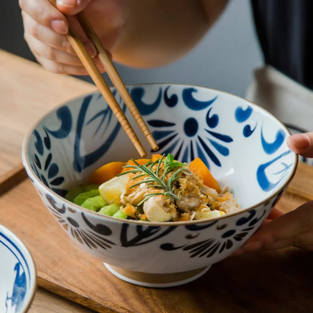 Cuenco  sombrero japonés  7,5 pulgadas, cuenco  sopa Ramen  cerámica Retro, ensalara  frutas y verduras, cuenco  f