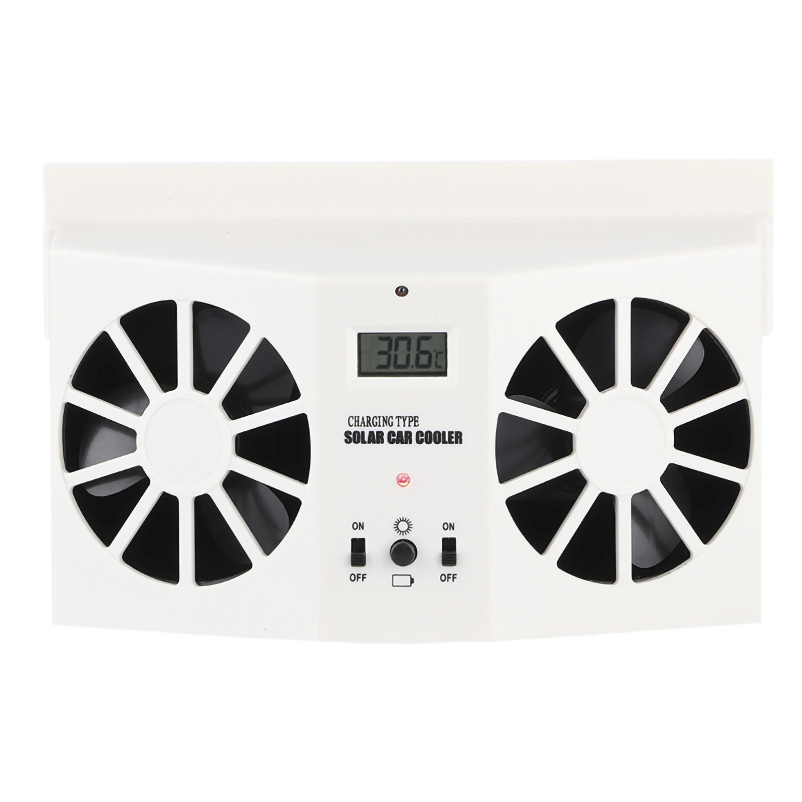 Car Solar Powered Cooler Fan Air Ventilator Exhaust Radiator White for Auto OEM Replacement Solar Cooling Vent Heat Dissipation