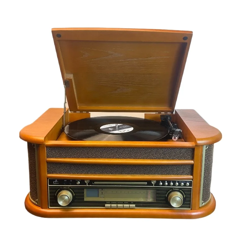 For Vintage Vinyl Record Player, Multi-function Desktop Phonograph, Bluetooth Speaker, Living Room Ornament