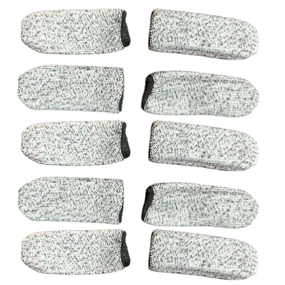 

10 Pcs Cut Resistant Finger Cots Grey Kitchen Working Covers Protective Sleeve Fingers Anti Cut Portable Thumb