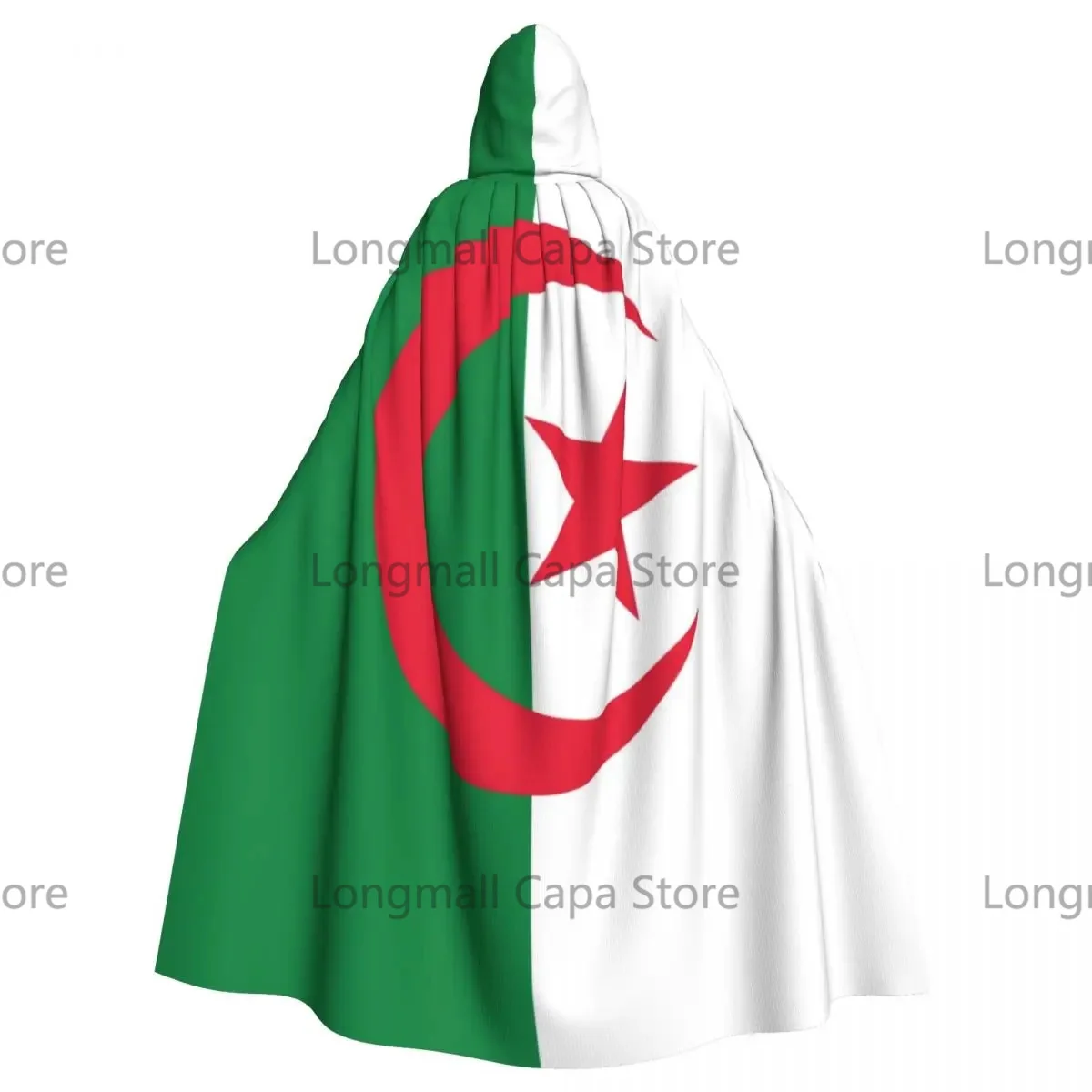 Cosplay Medieval Costumes Flag Of Algeria Hooded Cloak Capes Long Robes Jackets Coat Carnival