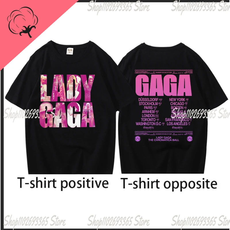 Lady Gaga The Chromatica Ball Tour T Shirt 2023 New Clothes 100% cotton Crewneck Short Sleeve Tees Men Tops Women's Tshirt