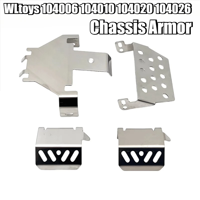 

WLtoys 104006 104010 104020 104026 RC Remote Control Car Parts Upgrade Modification Stainless Steel Chassis Armor
