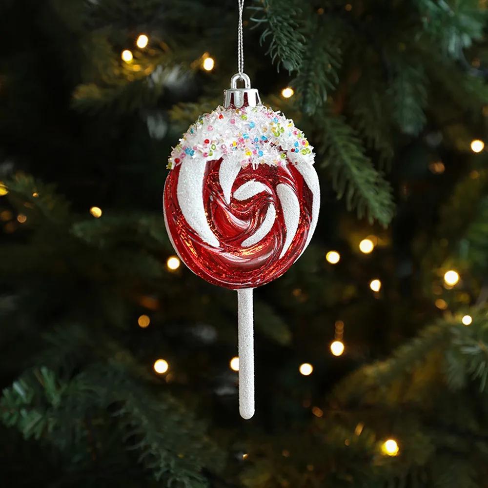 

Cartoon Christmas Elf Pendant Shiny Red Plastic Snowman Hanging Ornaments Santa Claus Shatterproof Xmas Tree Pendant