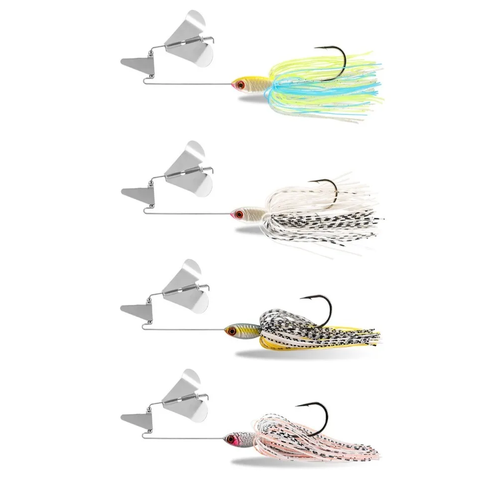 2pcs 2024 Bass Pike Walleye Beard Fishing Lure 18g Chatter Buzzbait Tassel Silicone Skirt Spinner Bait Sea Fishing