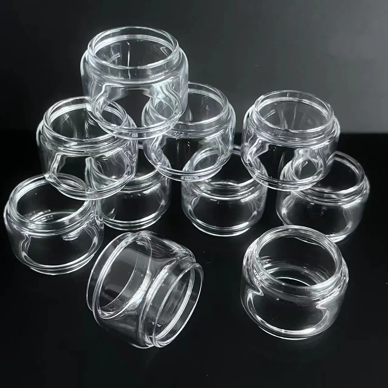 10xGlass Transparent Bubble Fat Straight Replacement Glass Tube For Dead Rabbit V1/V2/V3 Glass Ornament Tools