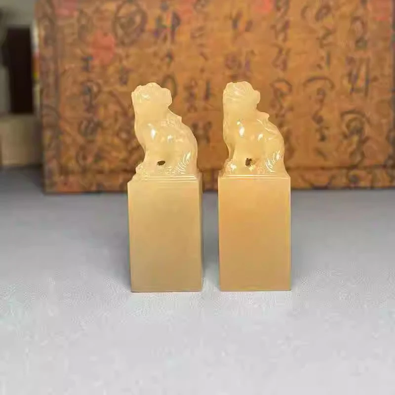 

1 шт., заготовка из желтого замороженного камня-печать-2x2x6 см, квадрат для ручной резьбы по китайскому имя, отбивные