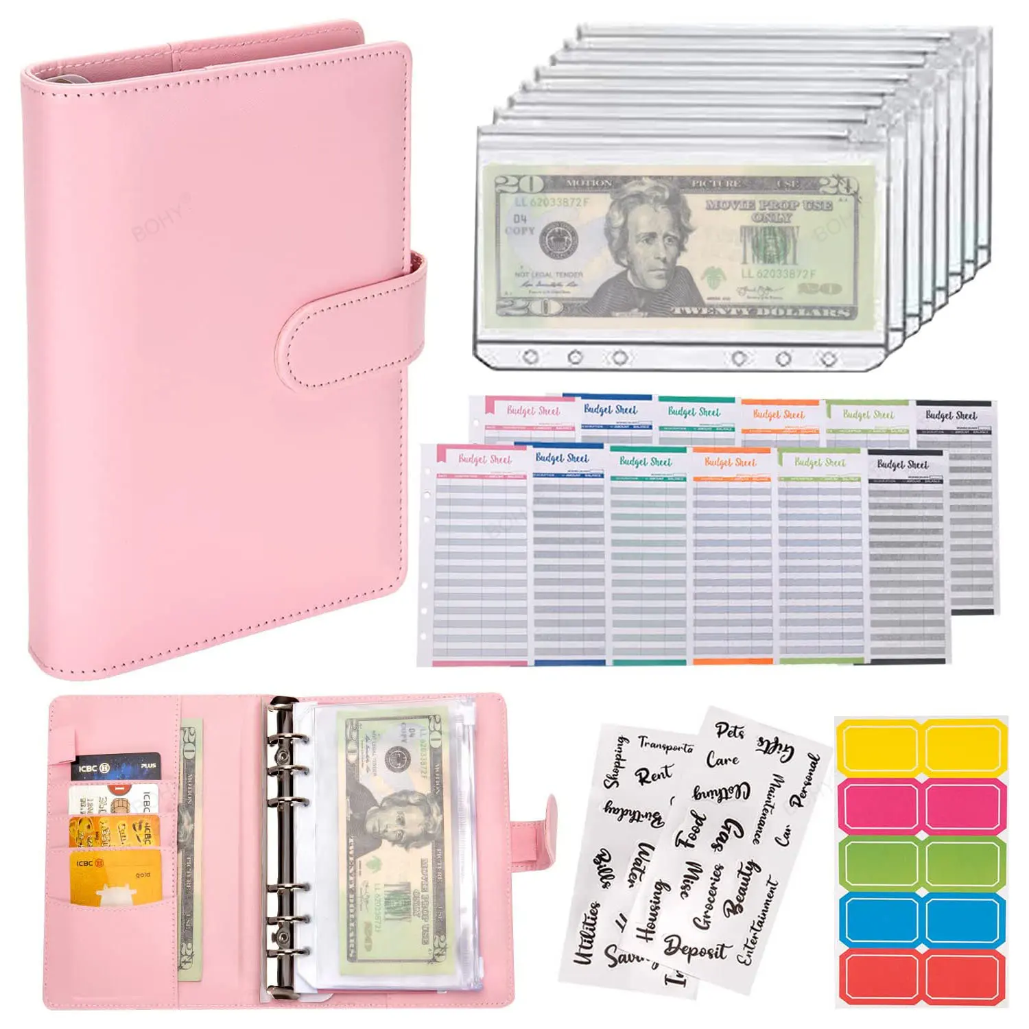 A6 Planner Notebook Agenda Budget Workbook French Budget Envelope Binder Binder Pockets For Money Budget Saving Bill Organize