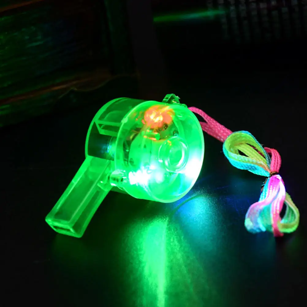 12Pcs Luminous Whistles for Party Bachelor Night Up Cheering Flash Whistles Bar Concert Rave Supplies