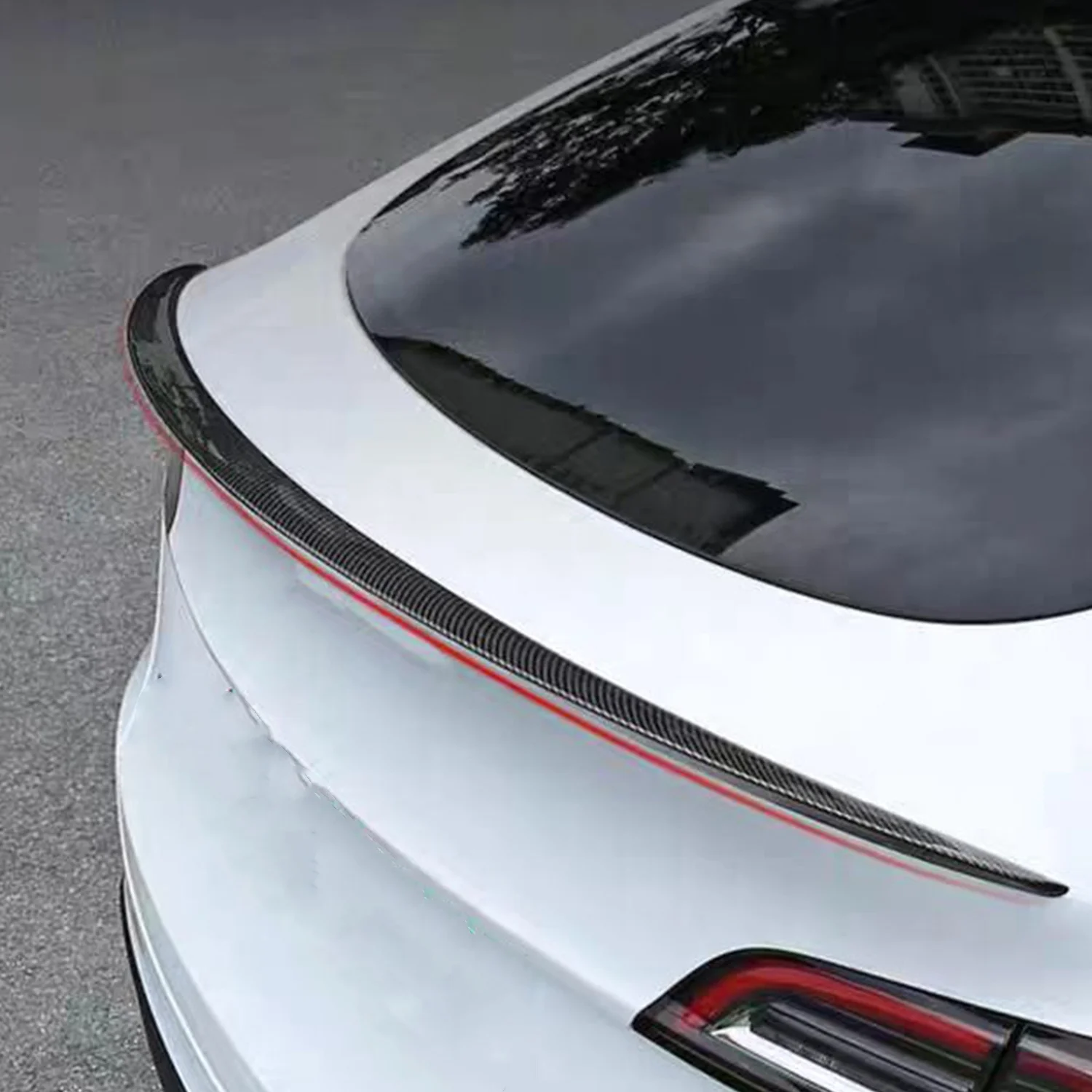 

For Tesla Model Y 2025 2026 Car Exterior Rear Trunk Lid Spoiler Wing Decorative Molding Trim ABS Accessories 1pcs
