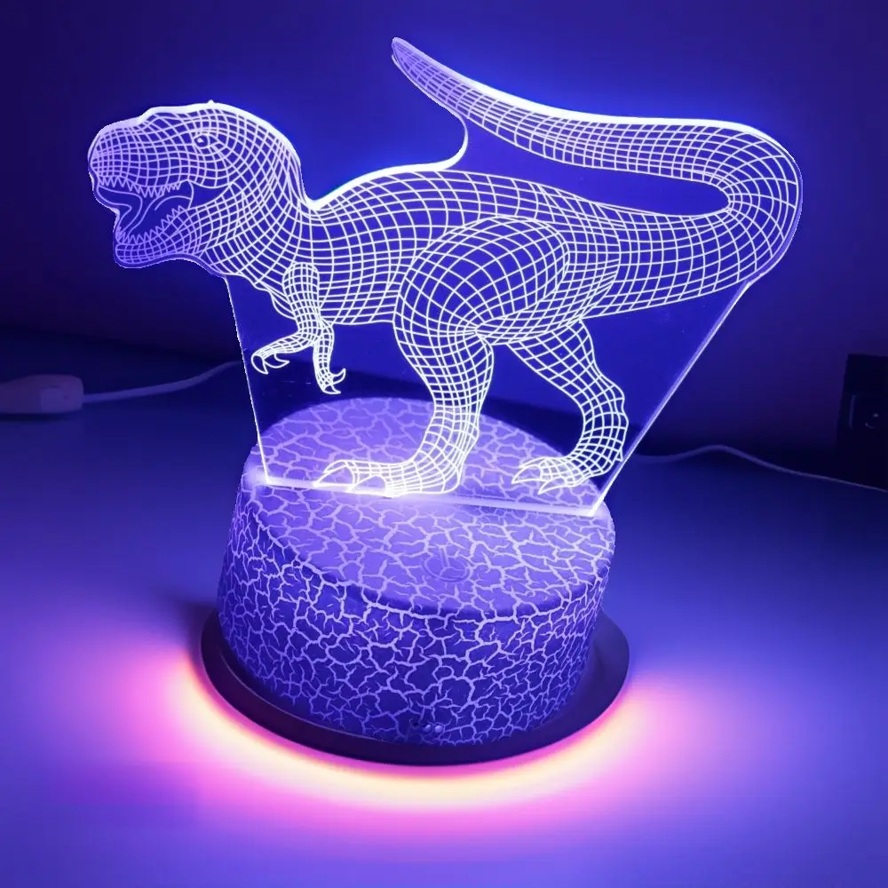 3D Cute Dinosaur LED Night Light Kids Dino Table Lamp Child Nightlight for Children\'s Lamps Bedroom Desk Decor Birthday Gifts