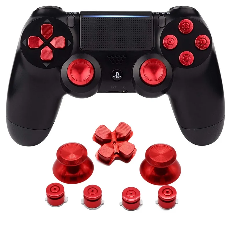 Juego de tapas de agarre de Joystick analógico de Metal para PS4 Slim Pro, controlador de Gamepad, funda de Thumbstick, 7 piezas por lote