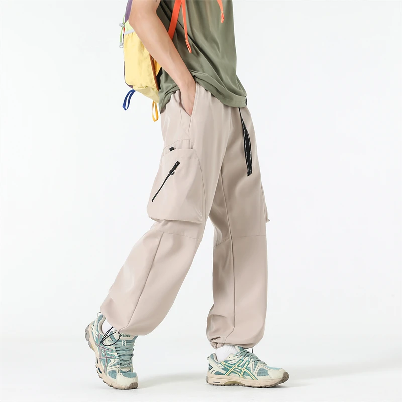 فضفاض مستقيم النمط الأمريكي ملابس العمل السراويل الرياضية غير رسمية الربيع الصيف الخريف 2025 وصول الرجال السراويل الترفيه الموضة #3