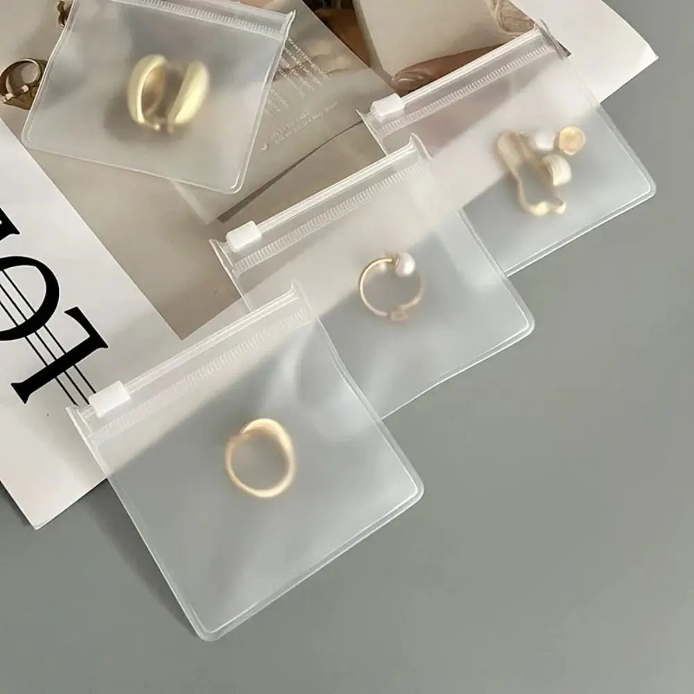 5PCS Transparent EVA Frosted Zipper Bags Jewelry Packaging Pouches DIY Handmade Earring Necklace Bracelet Ring Storage Bag
