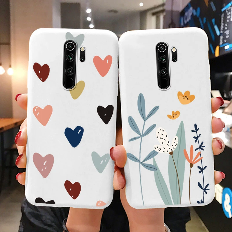 Heart Flower Case For Redmi Note 8 8T 8 Pro Phone Cover Cute Silicone Shockproof Soft Coque For Redmi Note 8 Shell Cartoon Love