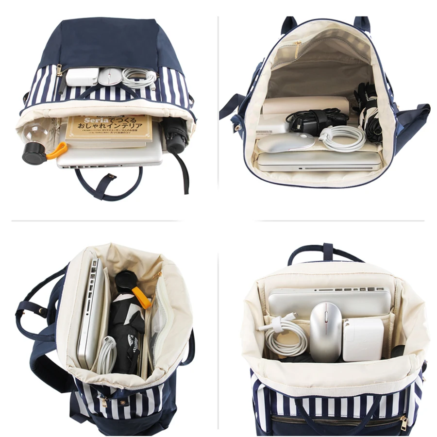 Striped Tote Computer Backpack Backpack Universal 15.6-inch Computer
