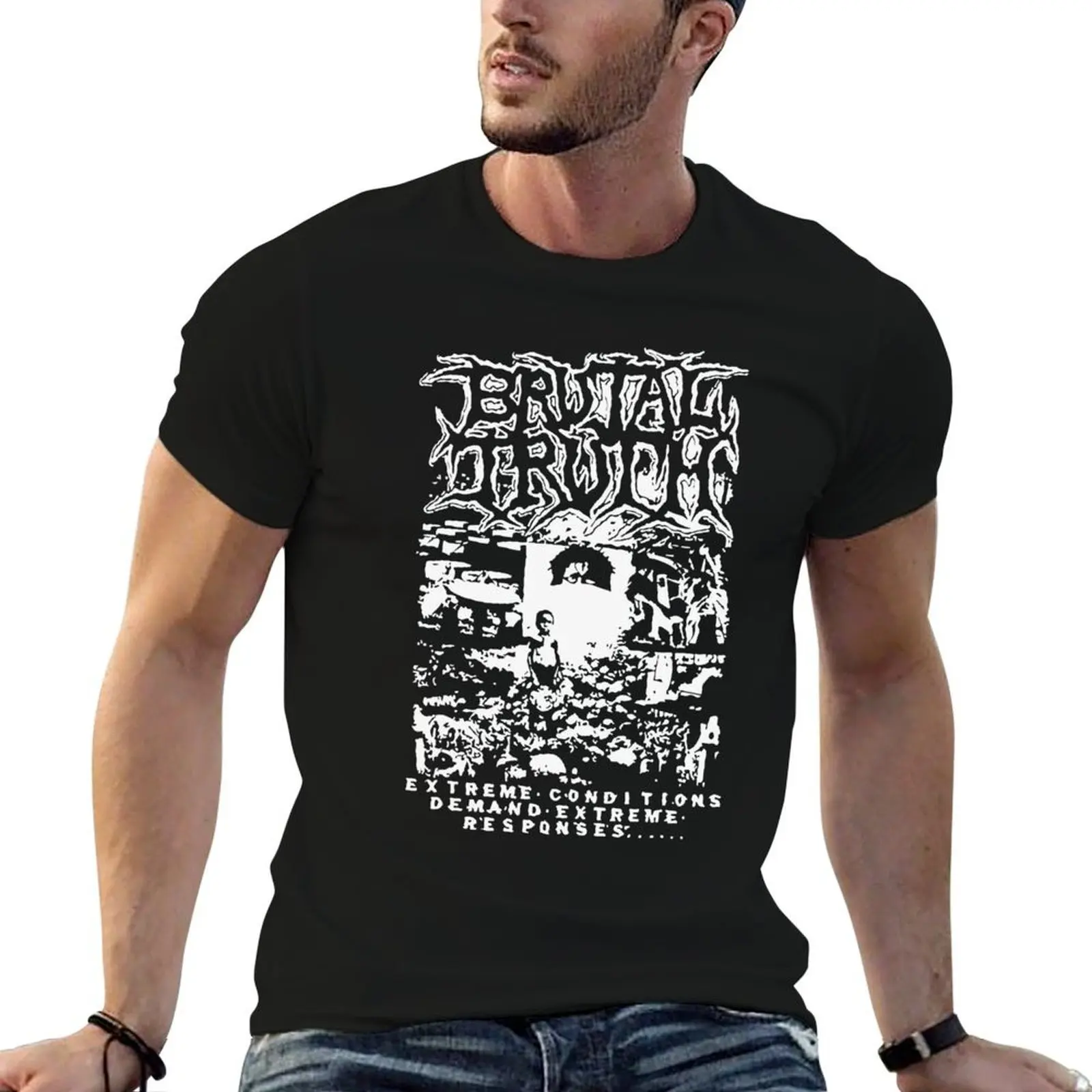 T-shirt décontracté pour homme Brutal Truth Extreme Conditions Demand Extreme, idéal pour le travail