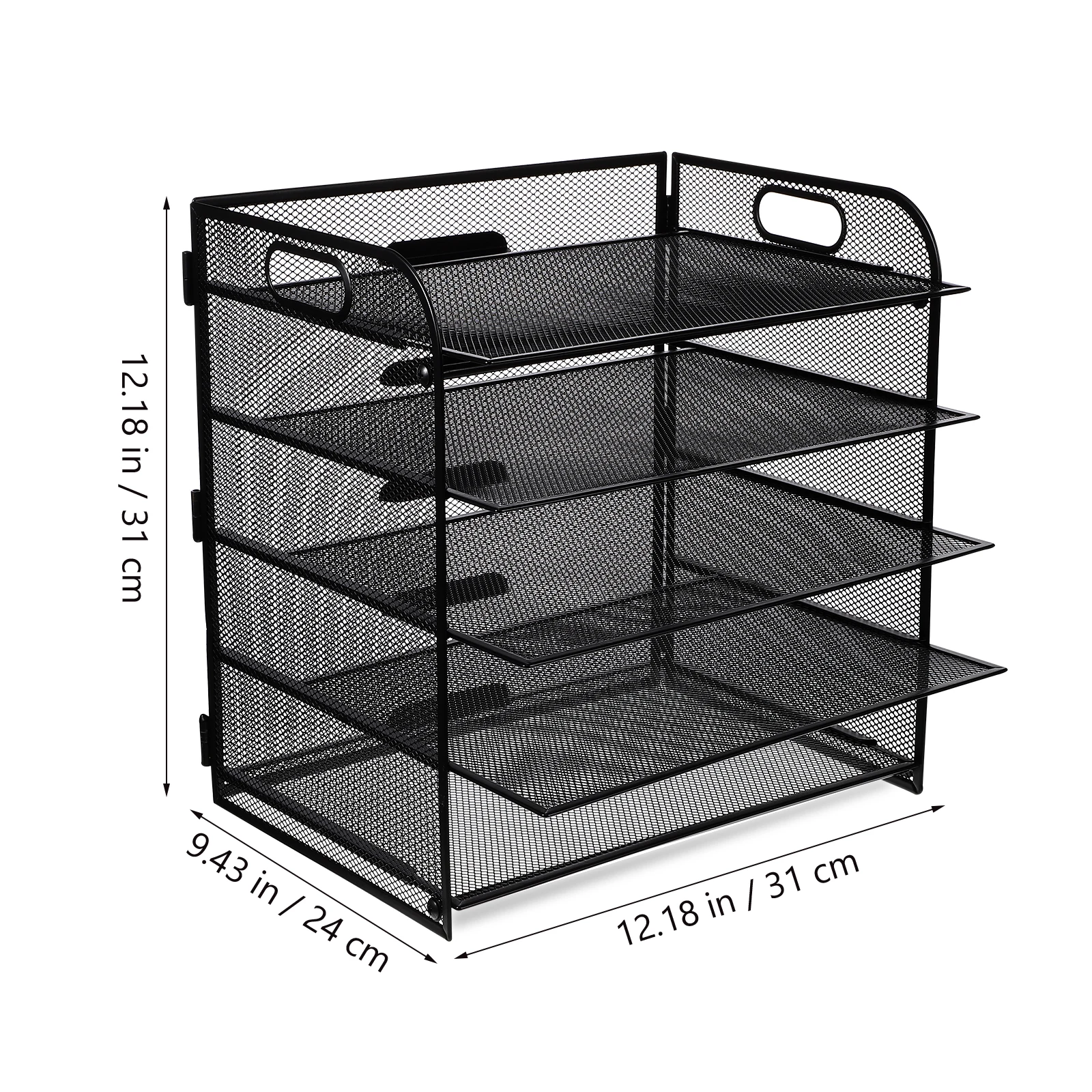 

5-Tier Desk File Organizer Mesh Paper Tray Document Rack Office Letter Storage Shelf Sorter For Magazines Catalogs Metal