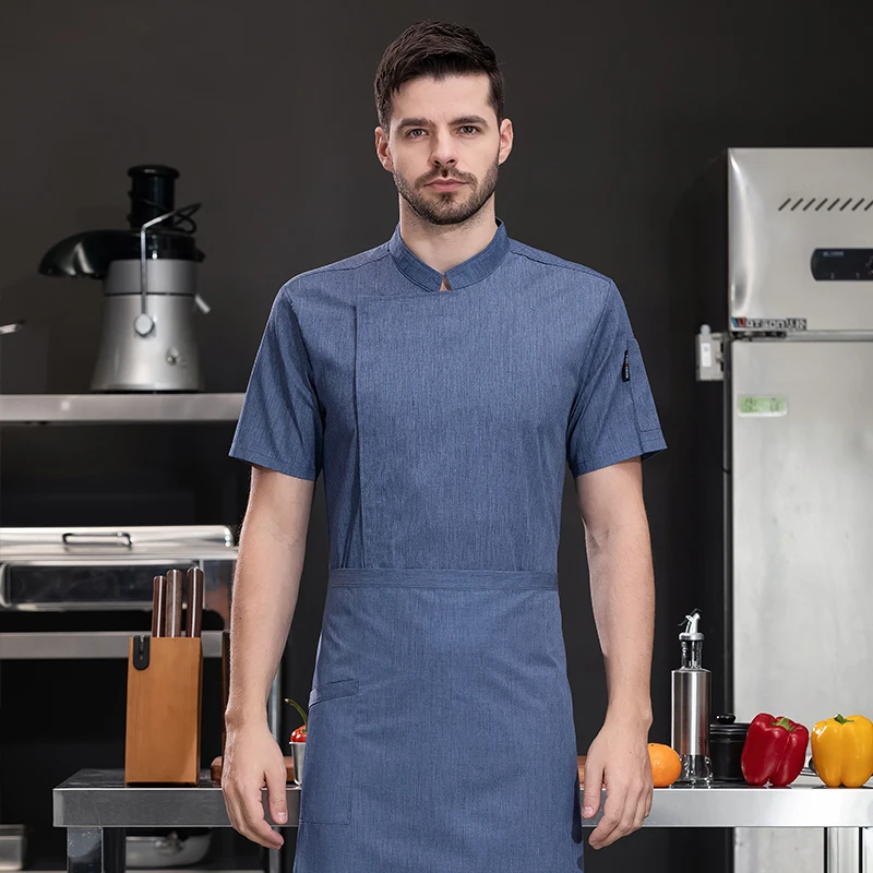 WaClaUniformes de restaurant Vêtements d'atelier Tenue de cuisine Nourriture et boissons Veste de cuisine pour hommes Uniformes d'hôtel