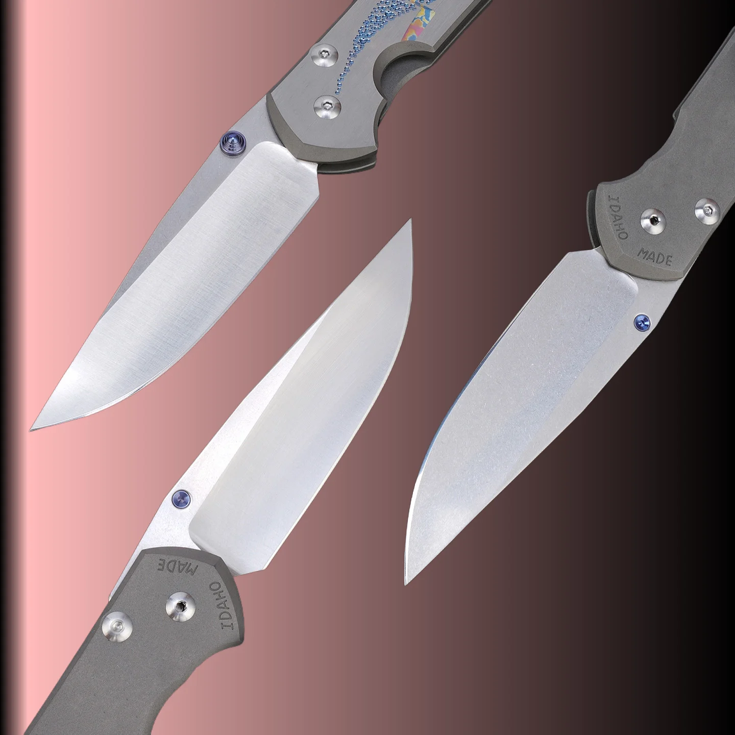 CR- Night Sky Sparkling Folding Knife, titanium alloy anodized gradient handle, M390 Pure handcrafted knife