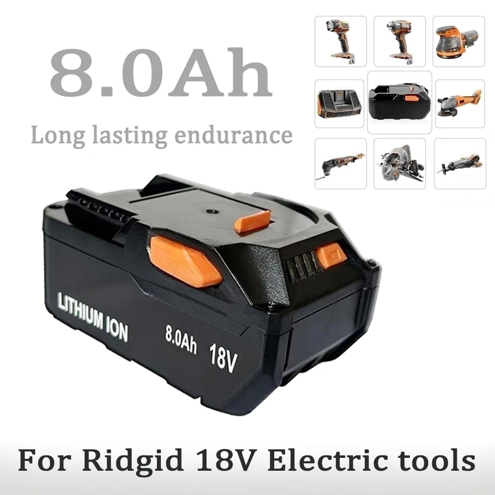 For AEG RIDGID 18V 8.0AH Lithium-ion Battery  R840087 R840085 L1815R L1850R L1830R R840083 Series Cordless Power Tools