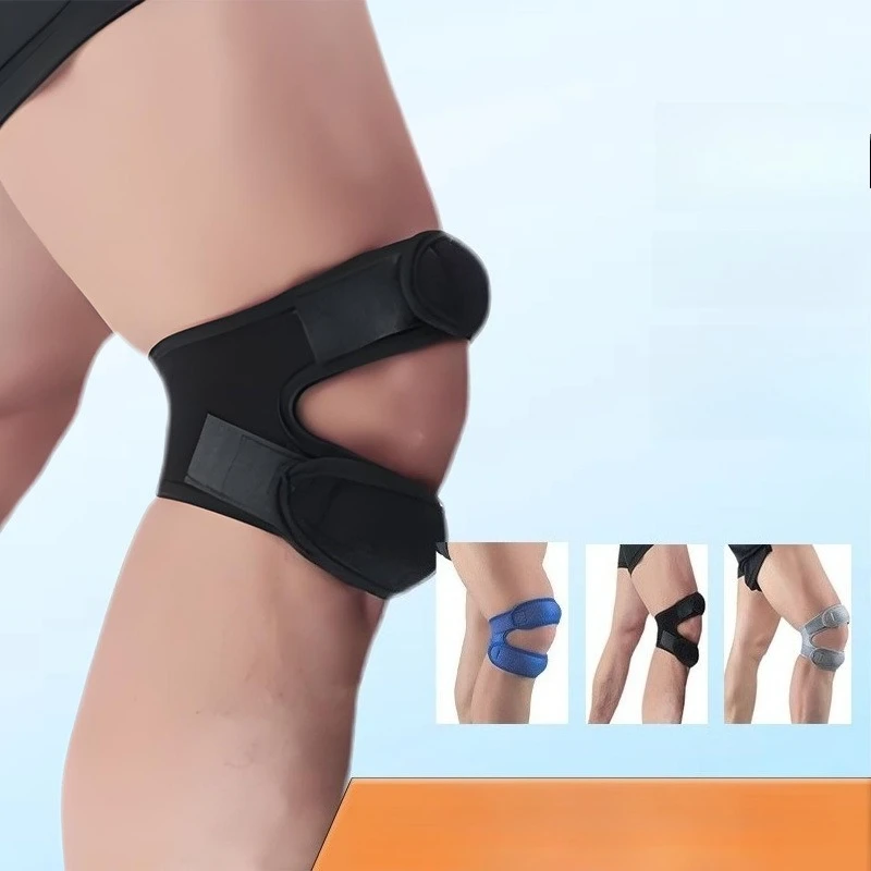 1 قطعة الركبة المضغوطة التفاف كم ضمادة داعمة وسادة الأقواس المرنة ثقب الركبة نيباد سلامة كرة السلة التنس الدراجات #1