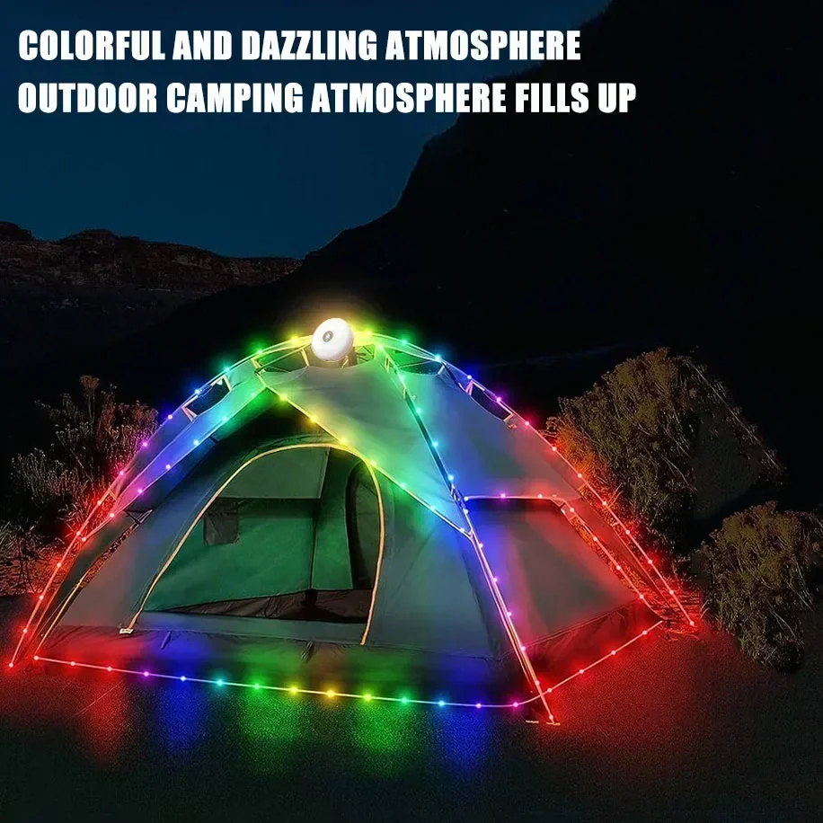 XIWANGFIRE New Outdoor Camping Atmosphere Light LED String Tent Camping String Light Handheld Decorative Tent String Light