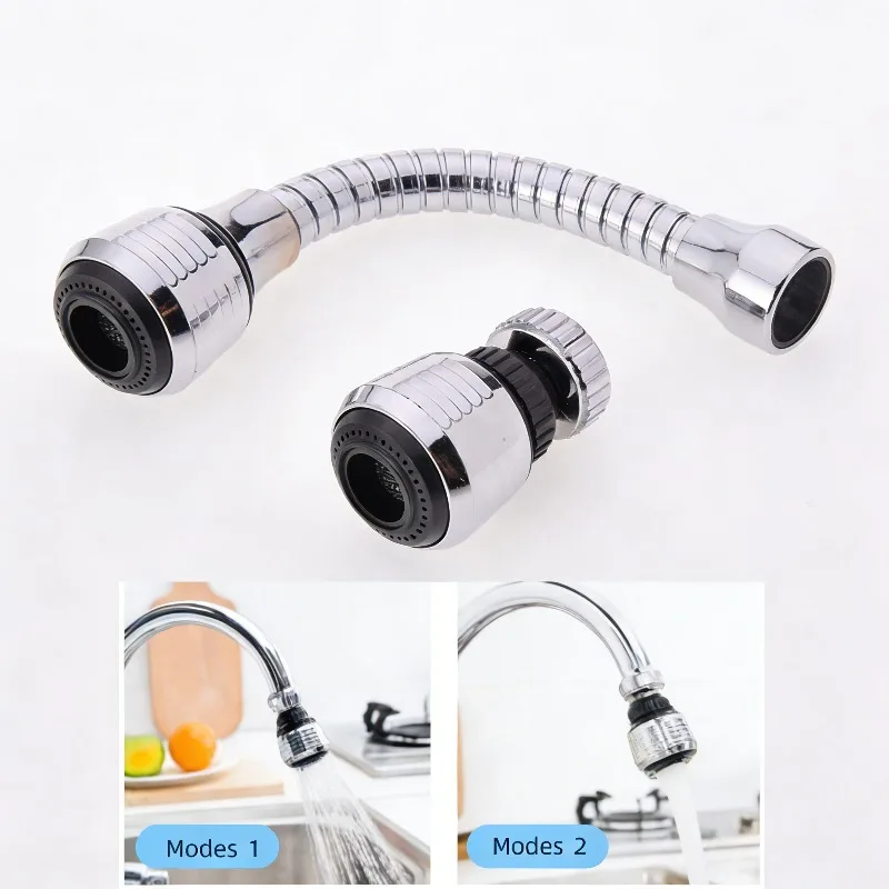 

360 ° Регулируемый удлинитель для кухонного смесителя с фильтром, двухрежимный, водосберегающий, с функцией распыления и защитой от брызг