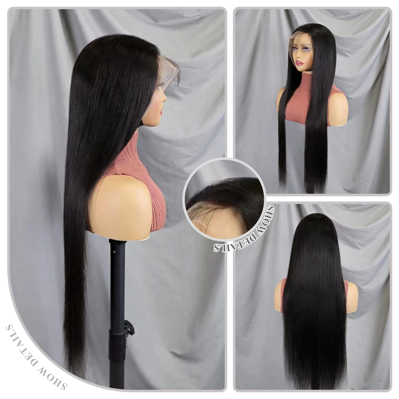 Wig tanpa lem renda rambut manusia Wig Frontal lurus Brasil Wig rambut manusia Remy untuk wanita Afro HD transparan 13x4 Wig renda