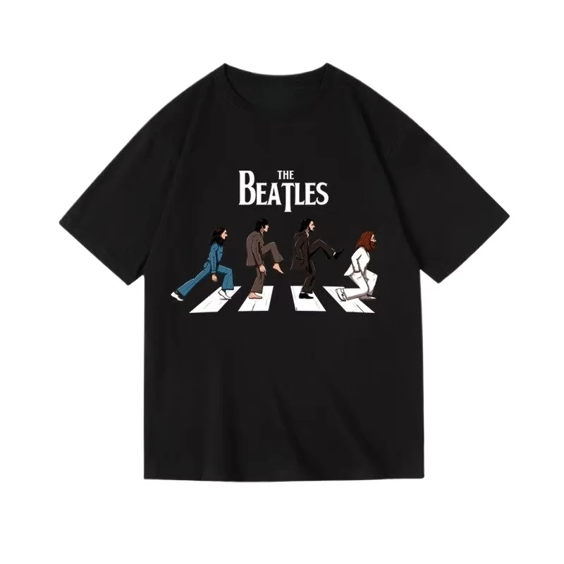 Camiseta de Hombre The Beatles - Abbey Road - The Ministry of Silly Walks, Nueva, Unisex, Cuello Redondo, Algodón, Manga Corta, Talla Grande, Popular