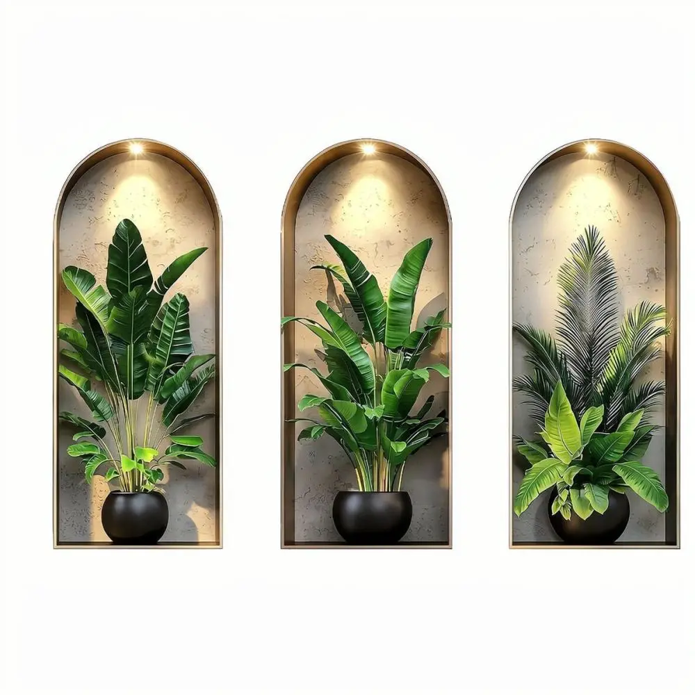 Creative Arch Window Landscape Wall Sticker Natural Greenery Mural For Home Wall Decor Rental Property Styling
