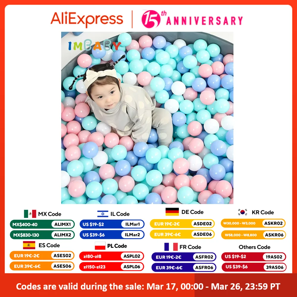 50Pcs/lot 7cm Ball Pit Safe PE Ball for Dry Pool Eco-friendly Baby Playpen Tent Kid Toys Ball Baby Playground Ocean Balls