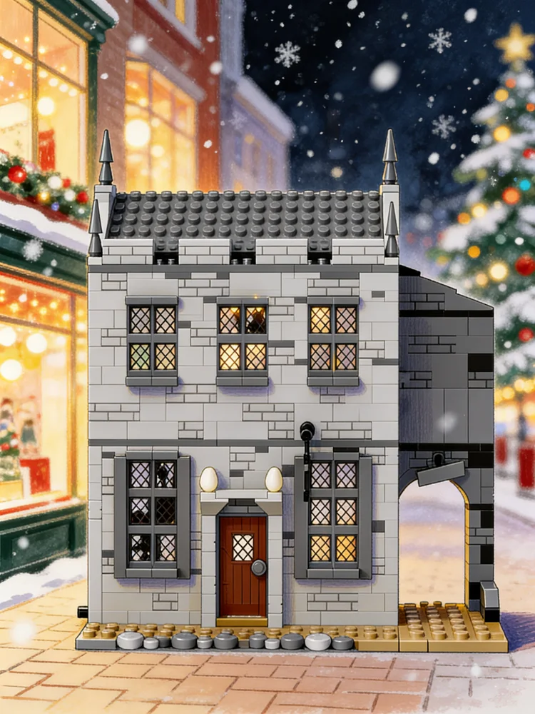 787pcs MOC Harry Knockturn Alley De Witte Wyvern Pub Model Bouwstenen Speelgoed Bouw Kerstcadeaus Baksteen Kids - afbeelding 2