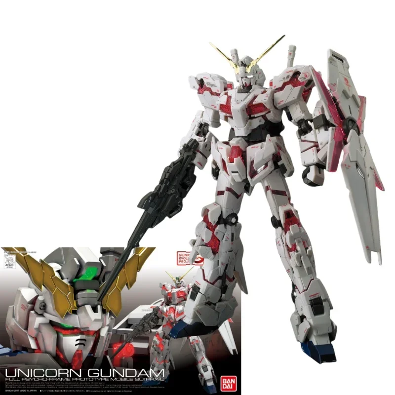 Bandai in Stock Original RG 1/144 GUNDAM Anime Figures RX-0 UNICORN GUNDAM Action Figure Toys  PVC Collectible Model for Kids