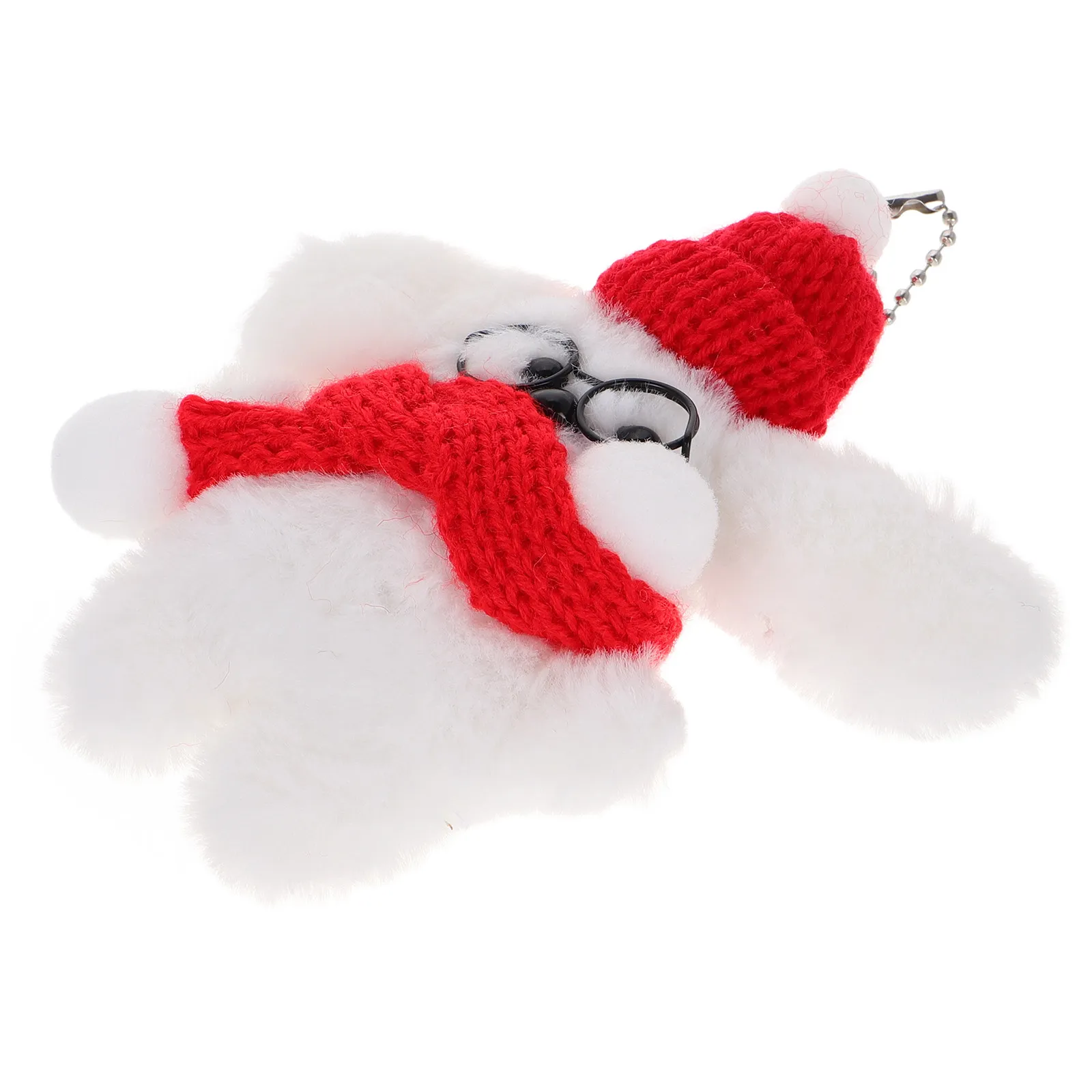 

Scarf Glasses Dog Pendant Stuffed PP Cotton Keychain Bag Hanging Ornament Christmas Festive Party Wedding Birthday Handbag Decor
