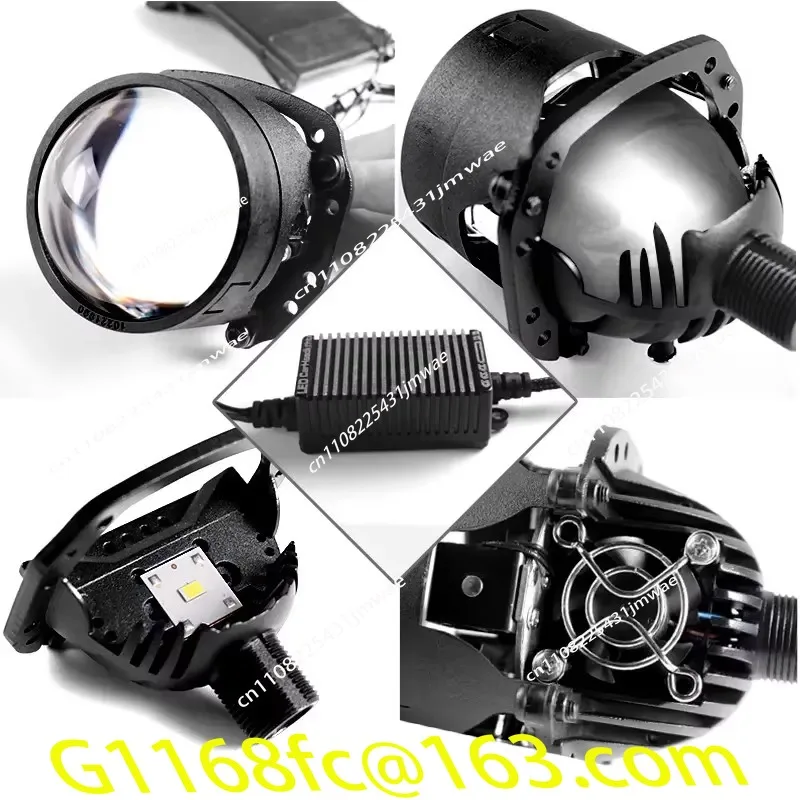 Universal 3 Inch Dual Light Emitting Diode Lens 200W H4 High/Low Beam of   Headlight Bulb 6000K Projector  Car Motorcycle Chip