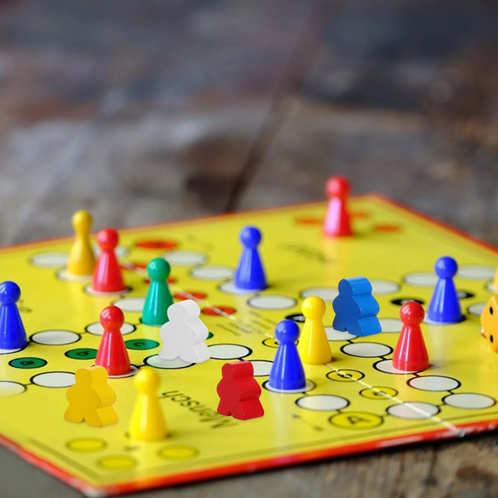 

40Pcs Wooden Chess Pieces Colorful Unique Design Great Wood Material Ideal Board Games Classroom Use Chess Figurine Pieces