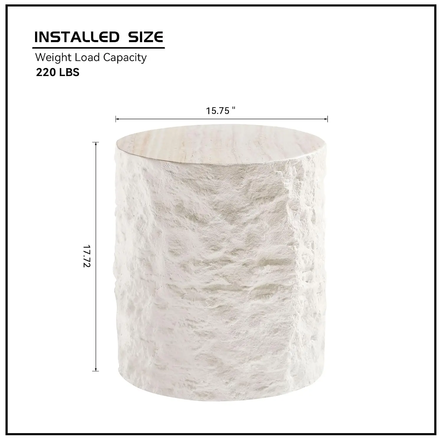 15.75" Round Coffee & Side Table, Faux Marble Accent End Table for Living Room Bedroom Office, No Assembly, Beige, Customized