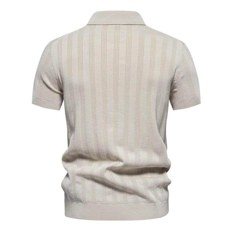 

Spring and Summer New European Size Men's KnitwearpoloMen's Short Sleeve Turn-Down Collar Knitted SweaterTShirt Top