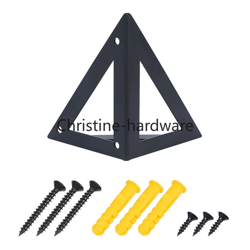 2Pcs Wall Mount Triangle Bracket Floating Shelf Iron Storage Platform Support Frame Table Furniture Fittings Hang Metal Corner