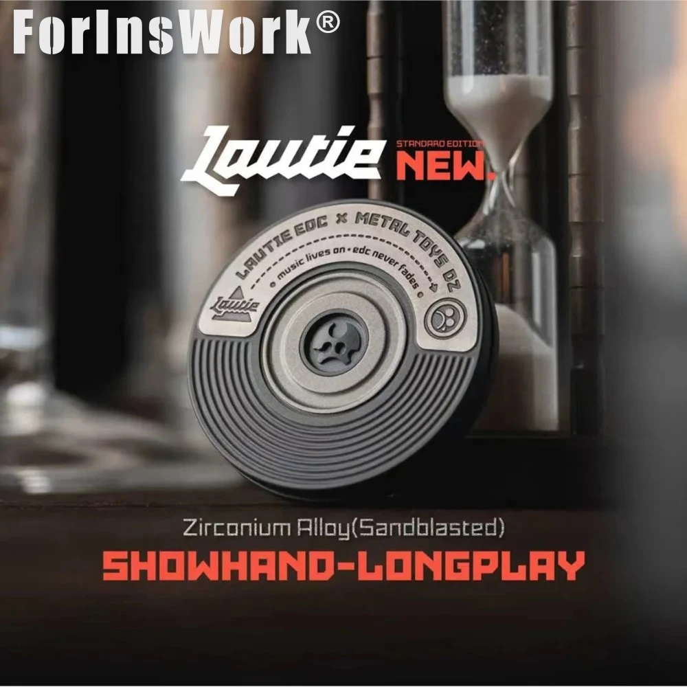 LAUTIE X DZ Co-Branded Zirconium Alloy(Sandblasted) Showhand-Longplay Pocket Haptic Coin, Fidget Toy