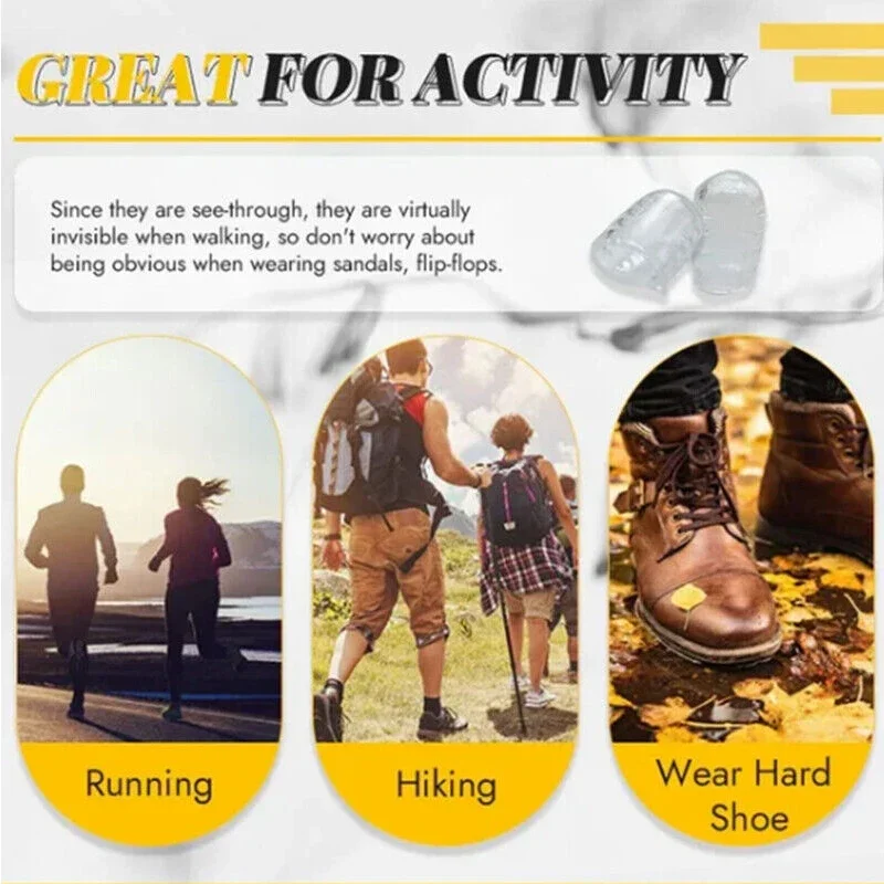 Protector de tubo para dedos para pies, mangas transpirables para aliviar el dolor por fricción, Gel de silicona, herramienta para el cuidado de los pies, protección para los dedos, 10 Uds.