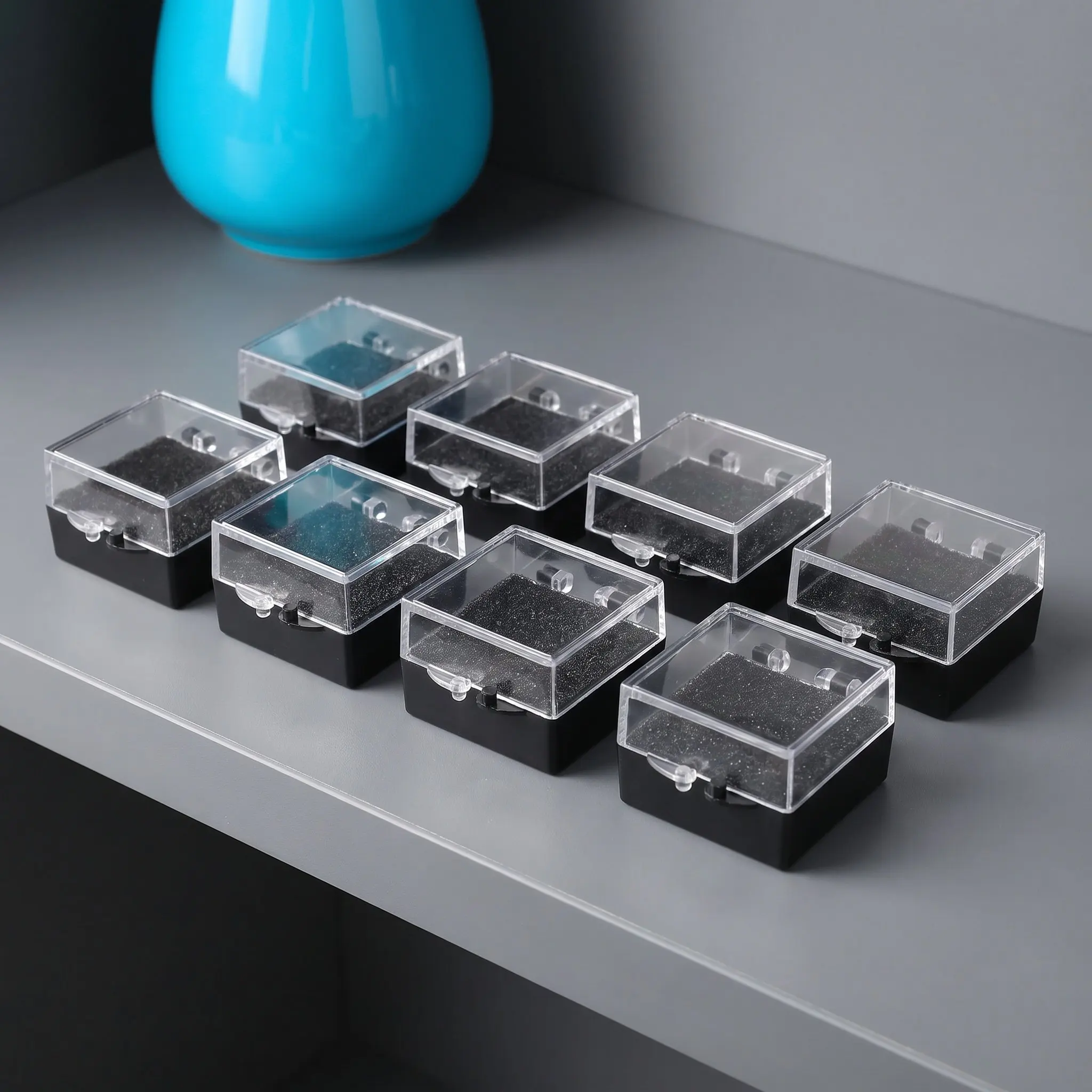 10Pcs Clear Acrylic Jewelry Display Box Square Badge Case with Soft Sponge Interior for Lapel Pins Brooch Storage and Showcase