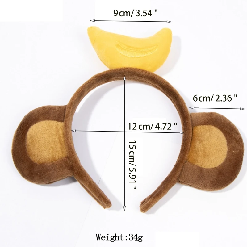 Engraçado banana headbands dos desenhos animados animal macaco hairband festa desempenho headwear tema traje acessórios para o cabelo x4yc