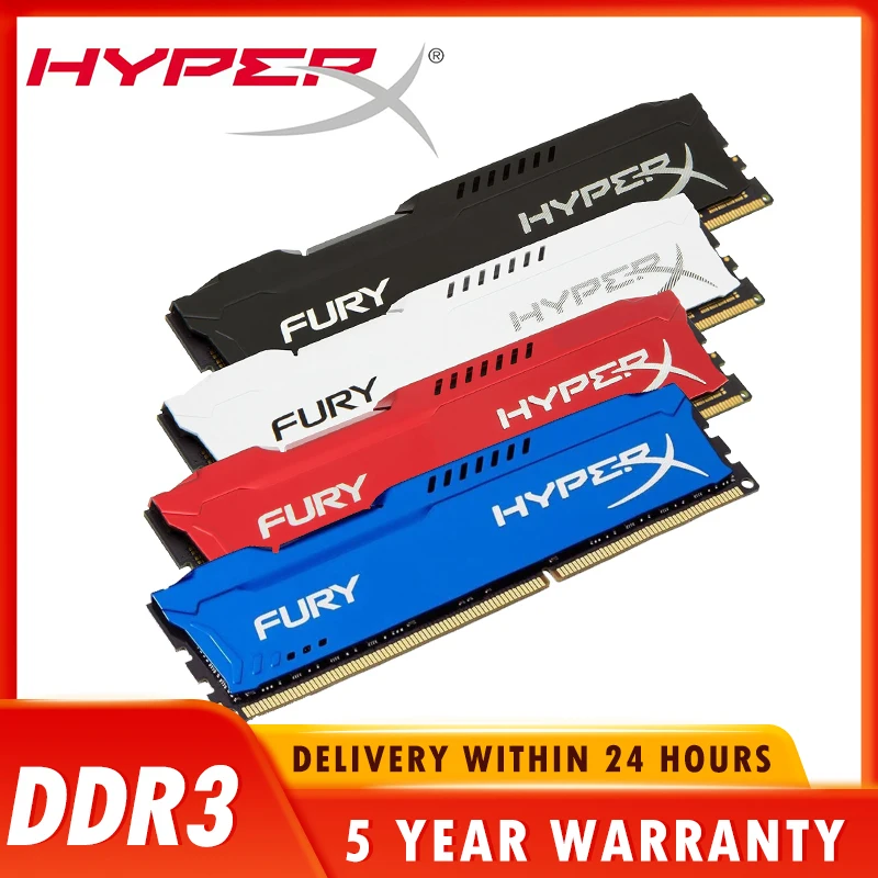 HyperX FURY DDR3 8GB 1600MHz 1866MHz 240-Pin 1.5V  DRAM DIMM PC3-14900 PC3-12800 Suitable for desktop computers